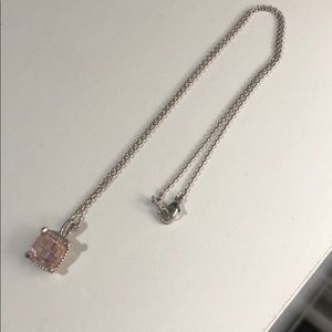 Judith Ripka 925 Sterling chain with pink stone